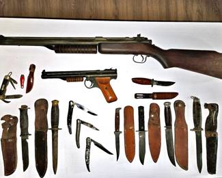 Knives, Benjamin Franklin Pellet Pistol & Pellet Rifle (Models 132 & 342)