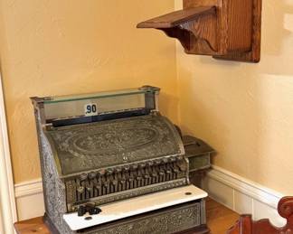 Antique Cash Register + Telephone