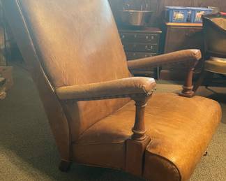 Henredon Leather Chair as is