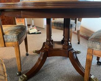 Round Table with Brass Paw Feet