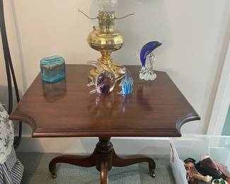 Kittinger Buffalo Table with brass rollers