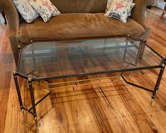 Gun metal and brass coffee table , fine quality