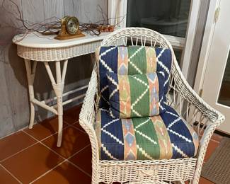 Wicker Rocker and Table