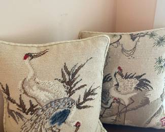Shorebirds needlepoint pillows