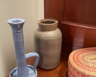 Pottery Crock, Candlestick