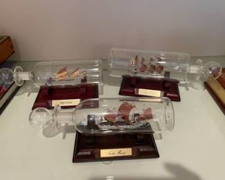 Ships in a bottle, Santa Maria, Niña, pinta, one as is