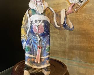 Antique Chinese carved roof tile figure