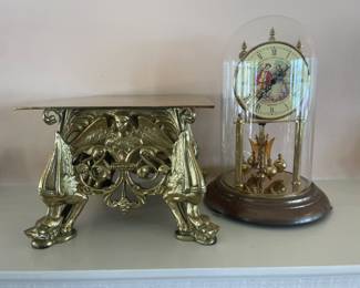 Fabulous Victorian, Ornate heavy Brass Pedestal / Tabor to elevate a monstrance or religious vessel, with Angel and Griffin motif