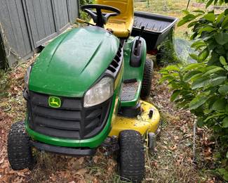 John Deere Riding lawn mower with trailer