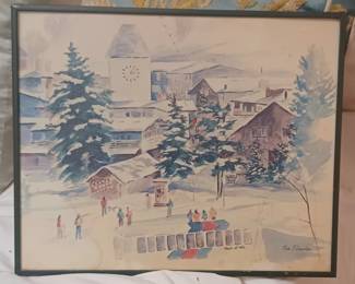 Vintage Framed Print of Vail