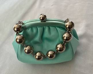 Tiffany evening bag with silver leather interior