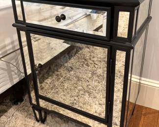 Mirrored nightstand with black trim (2 available)