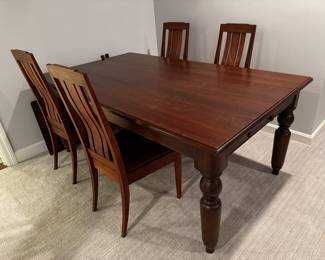 Dining table and 4 chairs and 2 extensions