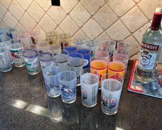 Kentucky Derby glasses. Location kitchen