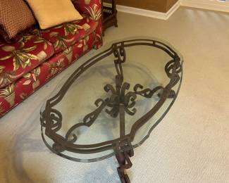 Glass coffee table 35.00. Location upstairs loft