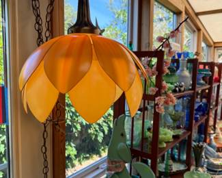Vintage Tulip Swag Lamp - Works!