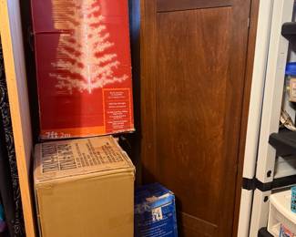 Antique Wardrobe, Artificial Christmas Trees