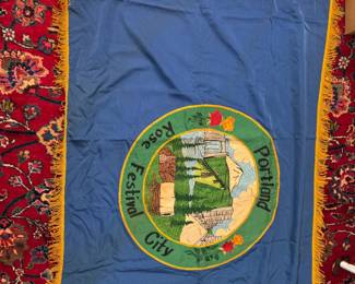 1950s-1965 Rose Festival City Flag commemorating a particular date in 1851