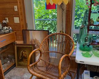 Franco Albini style MCM Rattan Rocking Chair