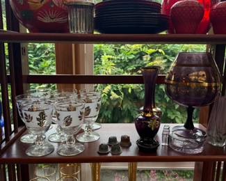 Vintage Red Glass, Vintage Culver Glass sets