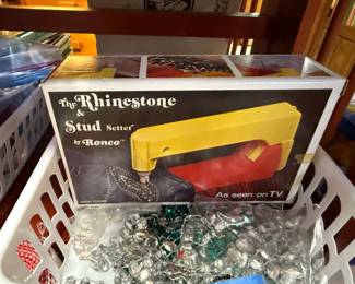 Vintage Rhinestone machine and Rhinestones