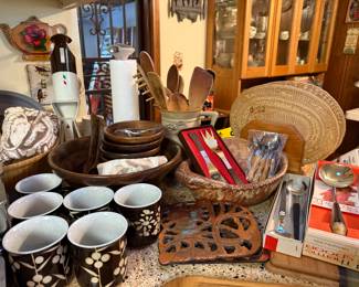 Vintage Wood and Stoneware