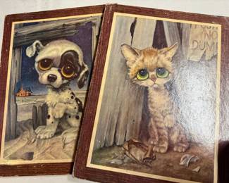 Vintage Big-Eye Animal prints on board