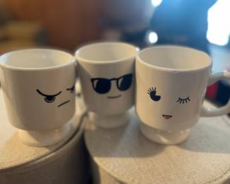 Sparrow & Wren Stackable Emoji mugs