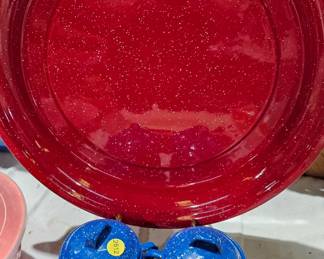 ENAMEL PLATTER ETC