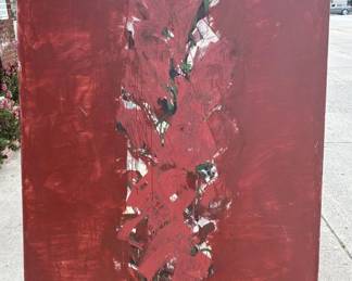 Domonique Dehais "Totem" modern abstract expressionist Oil painting on canvas