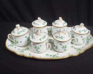 Fleurs a Barbeaux Charles Hebert Rouen Limoges porcelain pot de creme