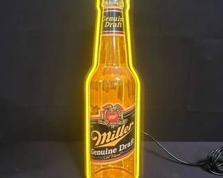 Vintage neon Miller beer bar sign