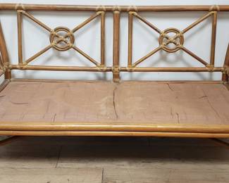 McGuire bentwood & rattan love seat