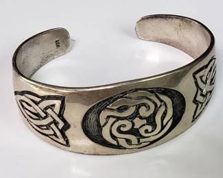 Sterling silver Celtic design cuff bracelet