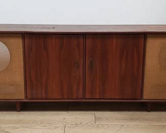 Mid-century modern walnut stereo cabinet