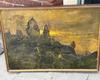 Mid century impasto abstract painting