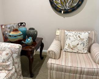 Side chairs, End table , decor