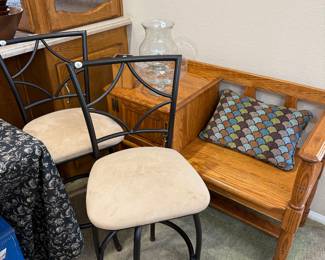 Barstools and telephone bench