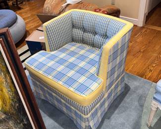 Newly upholstered armchair