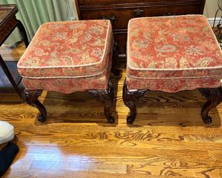 Pair of fabulous upholstered Ottomans