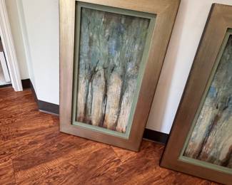 Silver leafed framed art