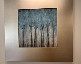 Silver leafed framed art