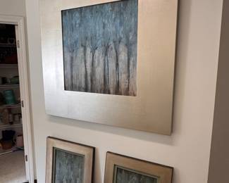 Silver leafed framed art