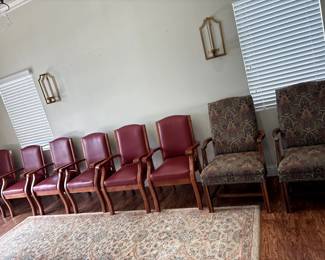 set of 6, red office lobby chairs