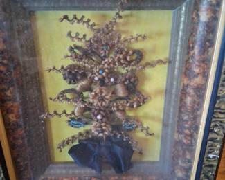One of the most beautiful 1800s Victorian hair wreaths I have ever seen. Collectors will be jumping for this one!