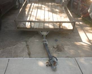 Good mowing trailer. Still works with dented hitch. Easily fixed. Was used behind a uhaul for moving.