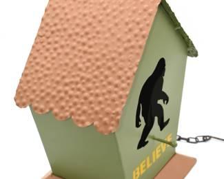 metal "Believe" bird house