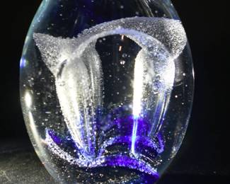 flower art glass paperweight