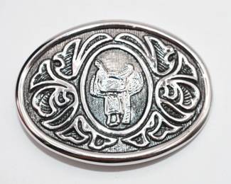 Silver tone Avon belt buckle