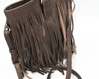 Bronze tone fringe purse